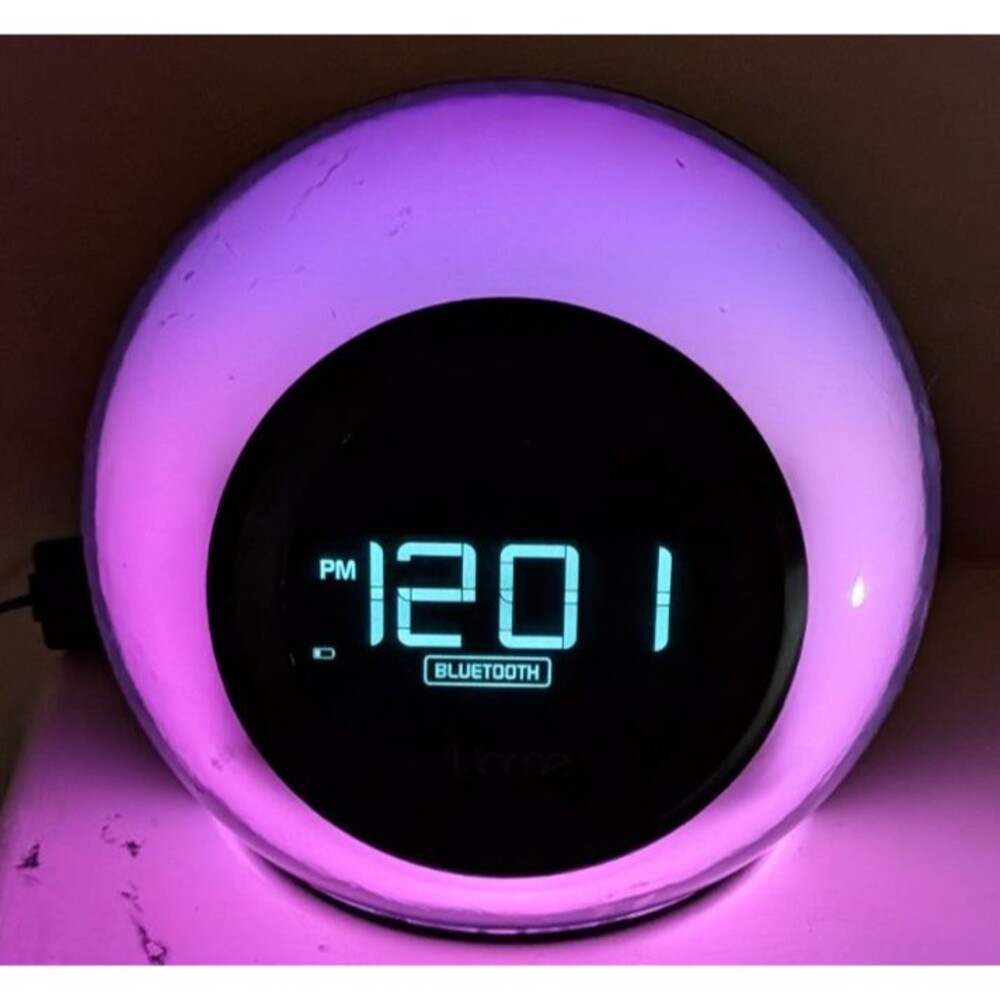 iHome iBT29 Bluetooth Color Changing Dual Alarm Clock Radio w/ Power Adapter